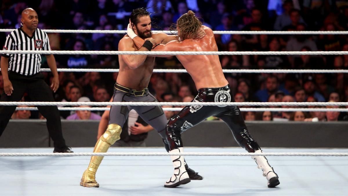 Seth Rollins and Dolph Ziggler lock up